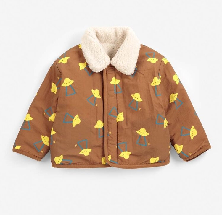 Bobo Choses Baby Pixel Abduction sheepskin reversible jacket