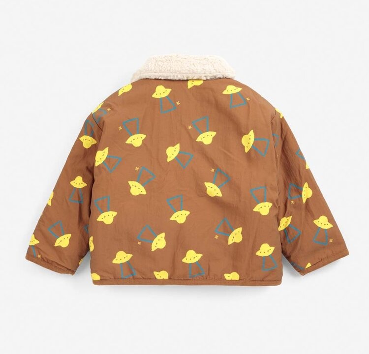 Bobo Choses Baby Pixel Abduction sheepskin reversible jacket