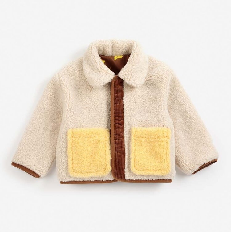 Bobo Choses Baby Pixel Abduction sheepskin reversible jacket