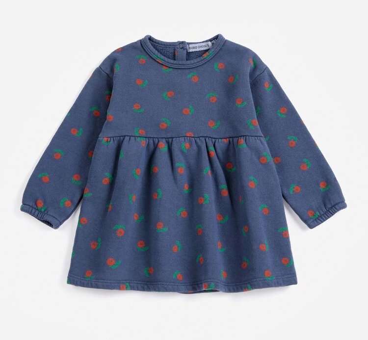 Bobo Choses Baby Stamp Bloom all over fleece dress