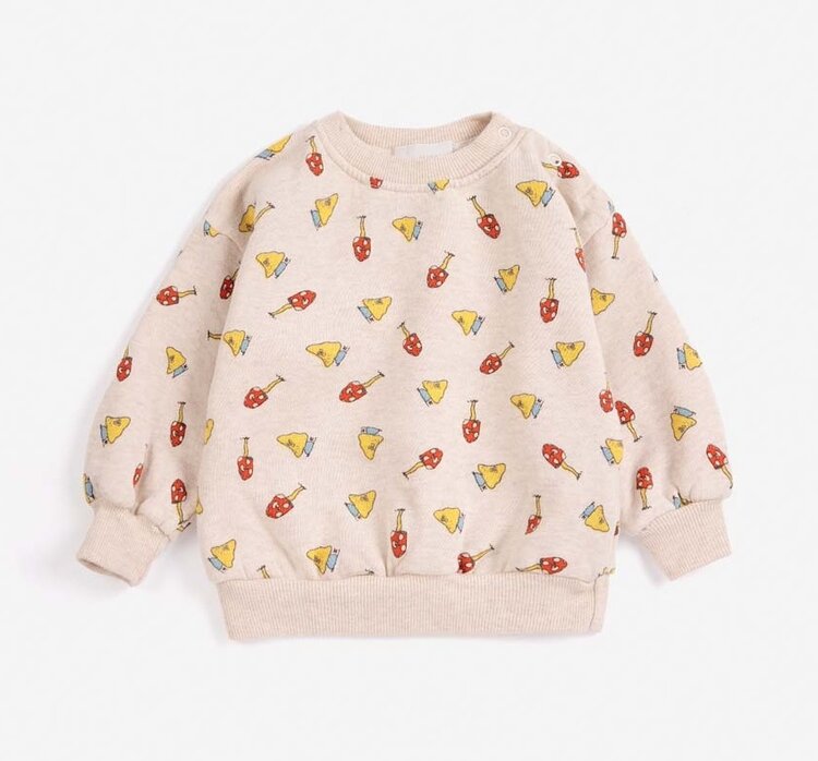 Bobo Choses Baby Mush Monster Duo all over sweatshirt