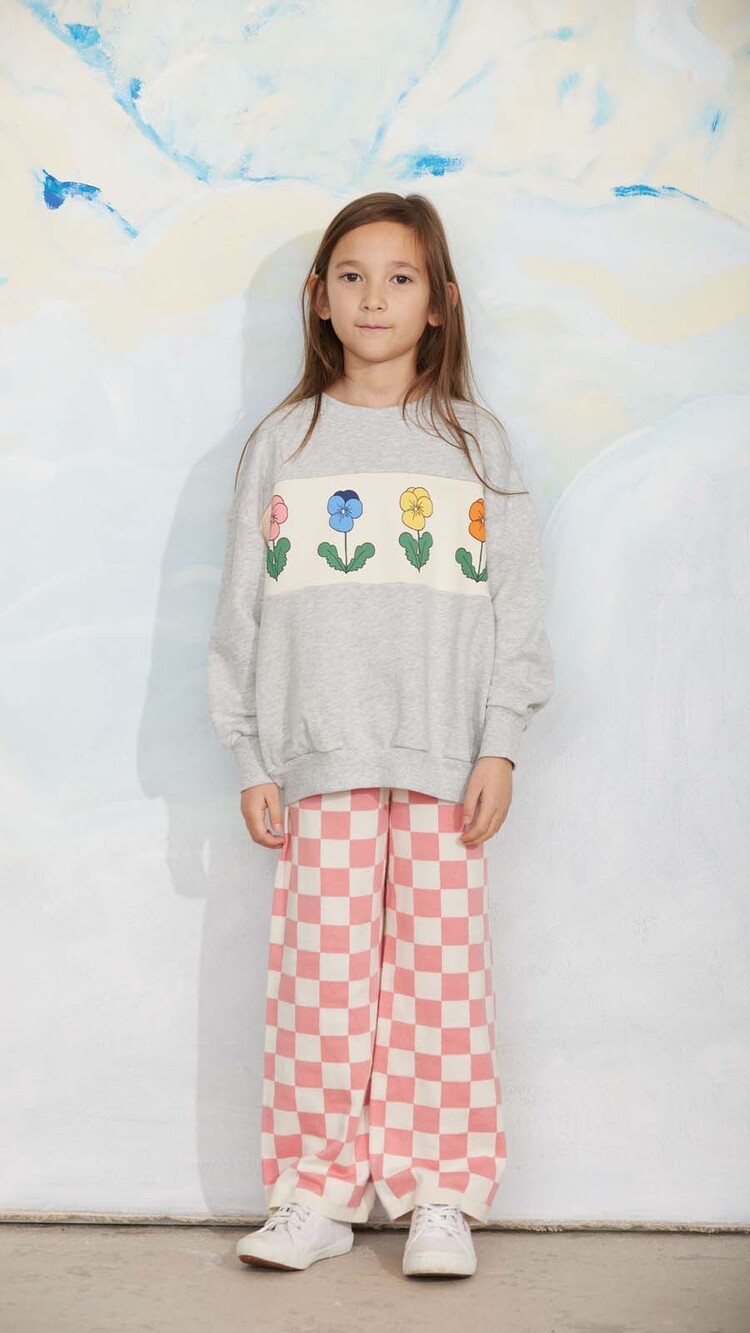 Mini Rodini Violas panel Sweatshirt - Gray Melange