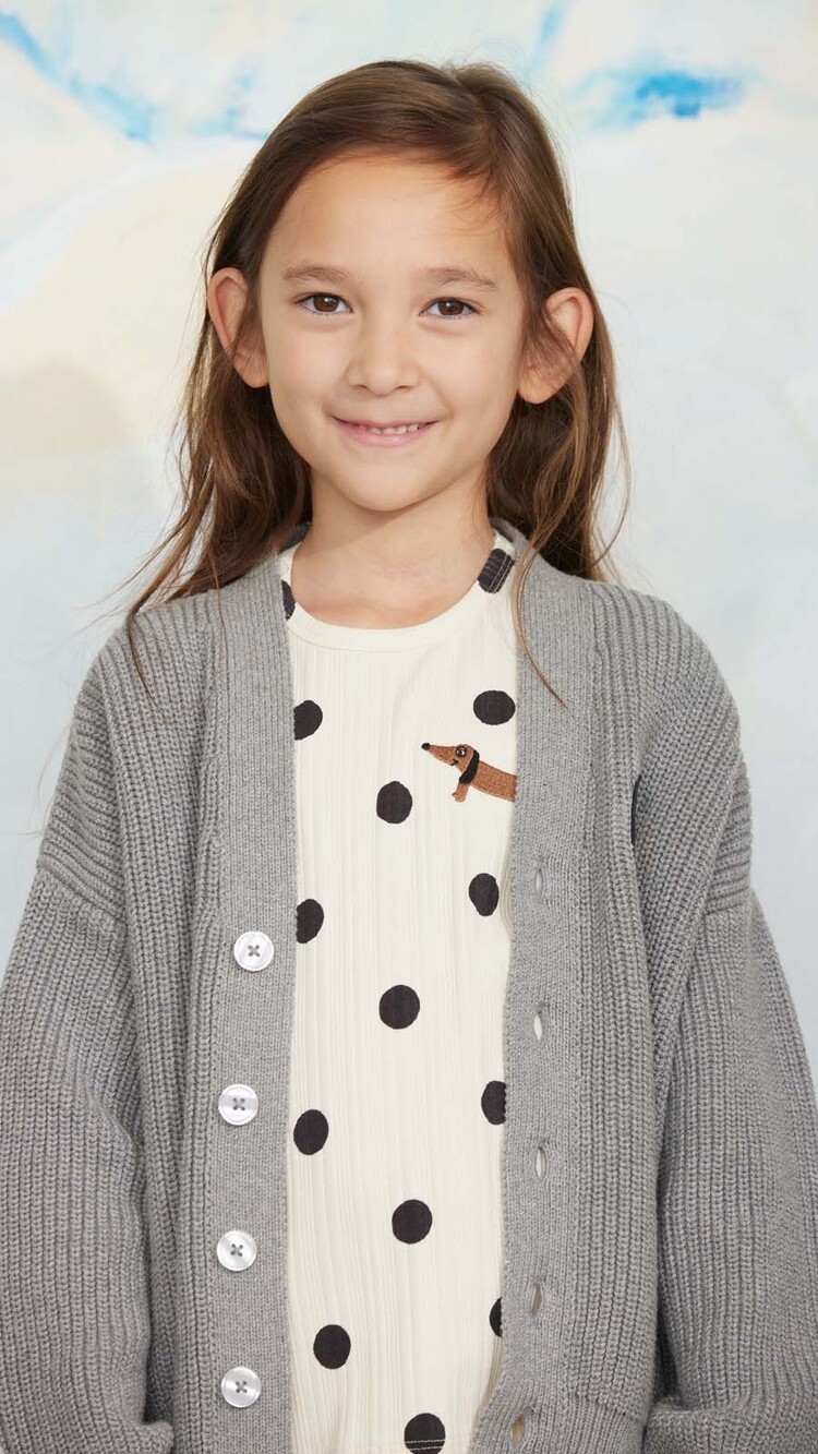 Mini Rodini Ritzratz patch knitted cardigan