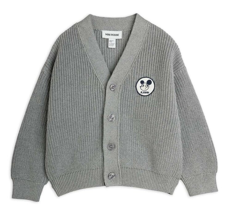 Mini Rodini Ritzratz patch knitted cardigan