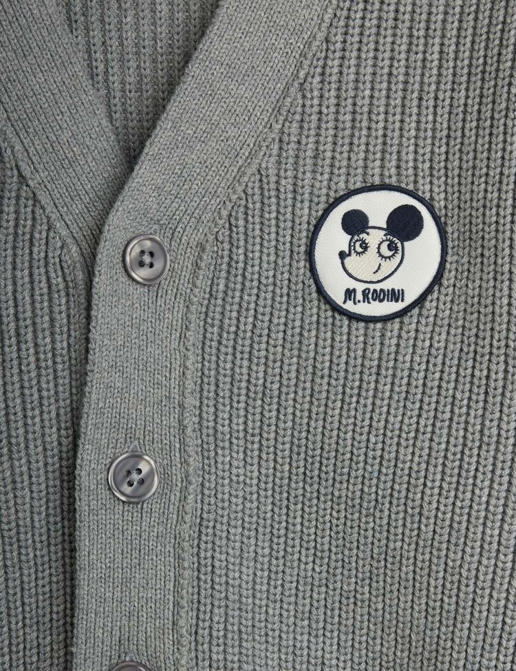 Mini Rodini Ritzratz patch knitted cardigan