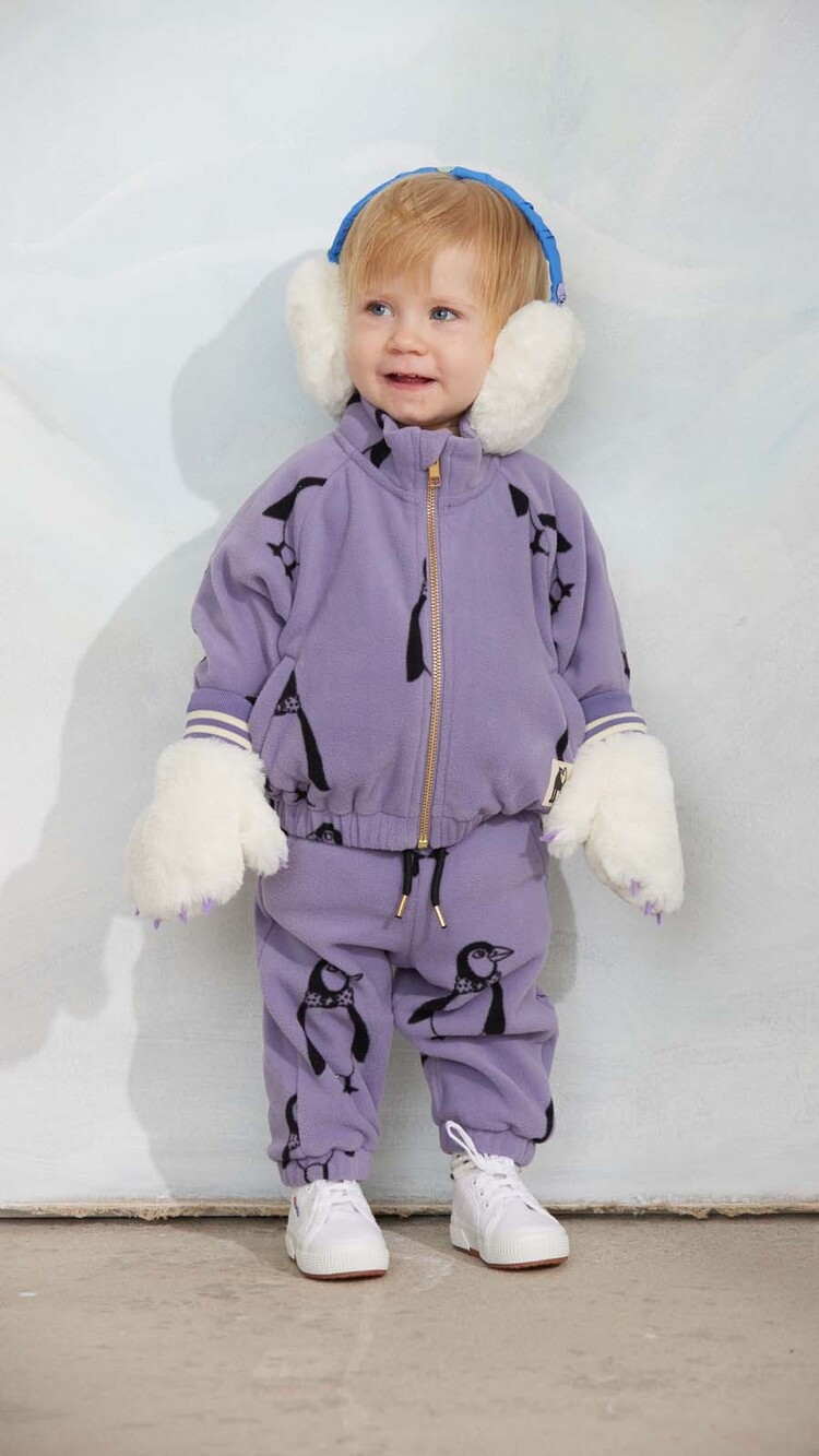 Mini Rodini Penguin aop Fleece Jacket