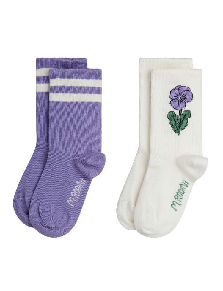 Mini Rodini Viola stripe 2-pack socks - multi