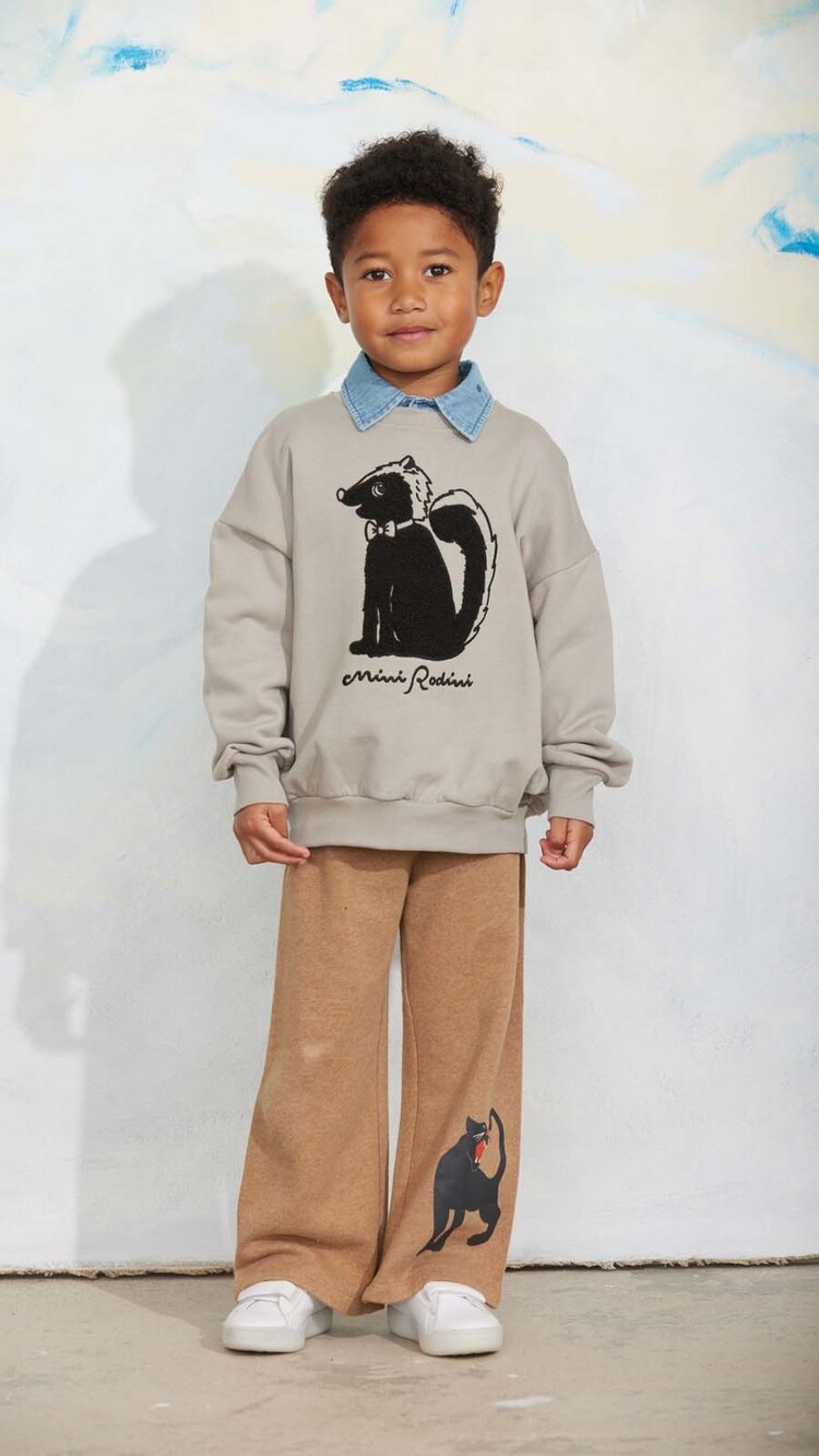 Mini Rodini Skunk Chenille Sweatshirt - grey