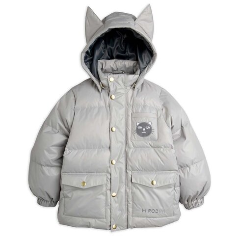 Mini Rodini Cat ears heavy puffer - grey