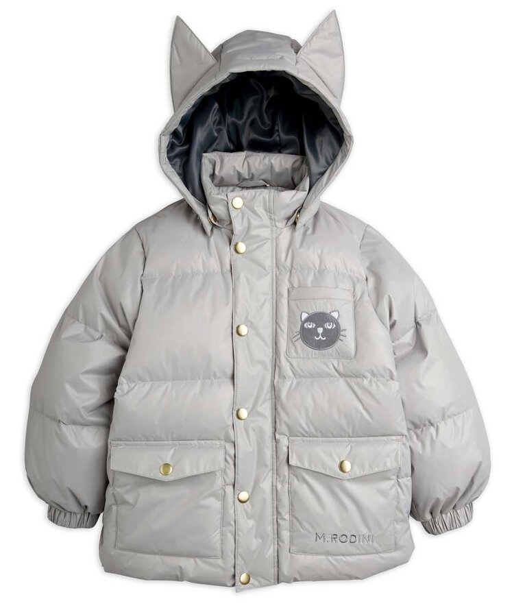Mini Rodini Cat ears heavy puffer - grey