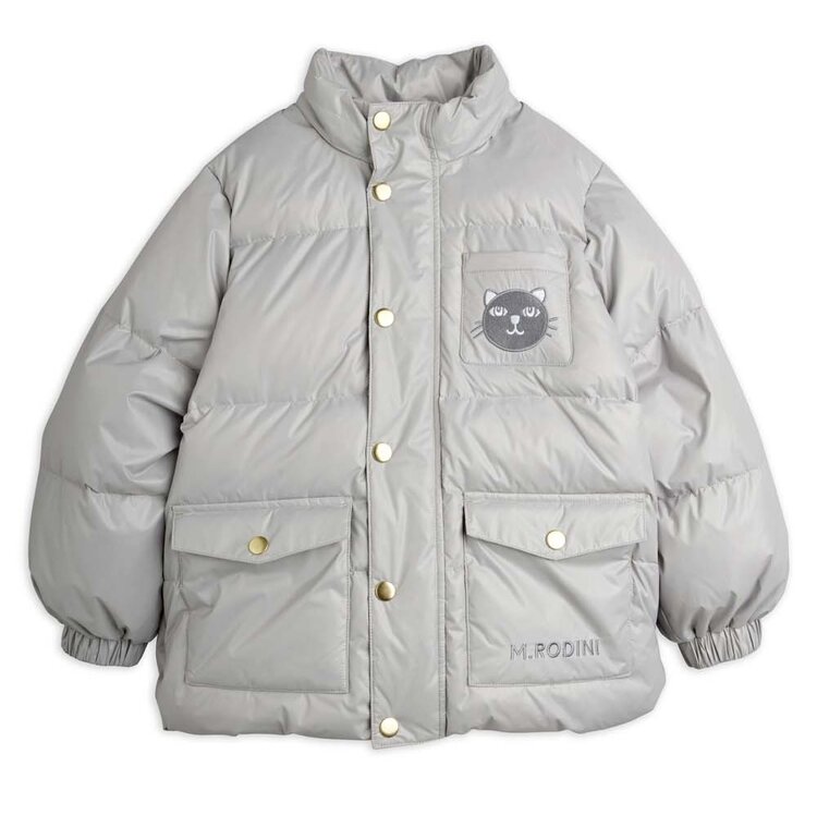Mini Rodini Cat ears heavy puffer - grey