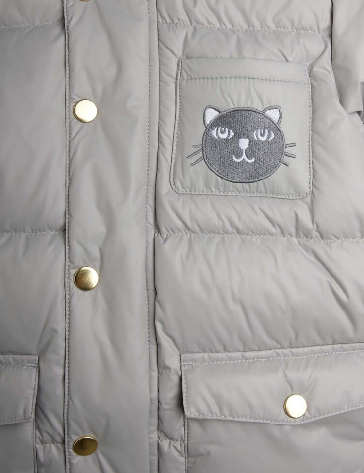 Mini Rodini Cat ears heavy puffer - grey