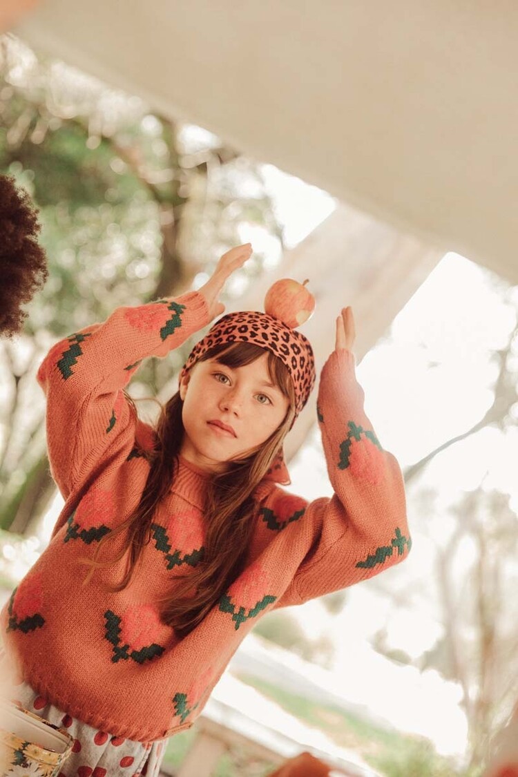 Piupiuchick jacquard sweater w/ collar | leggings