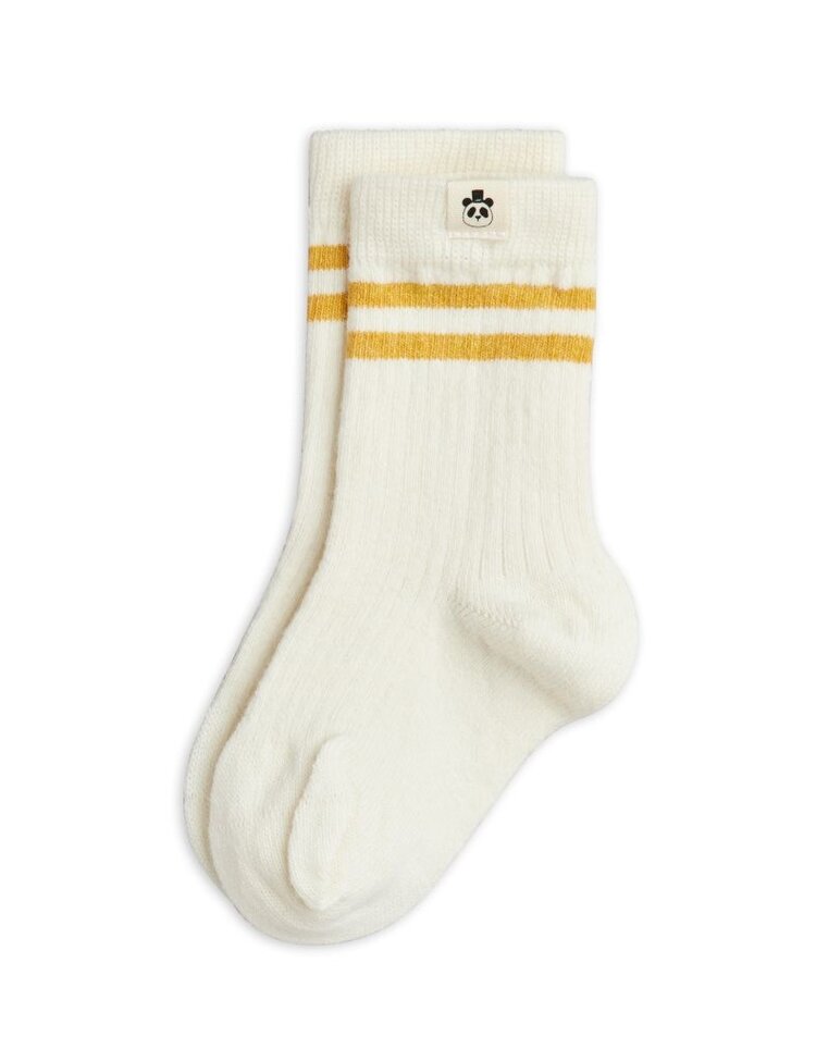 Mini Rodini Wool rib 1-pack socks - off white