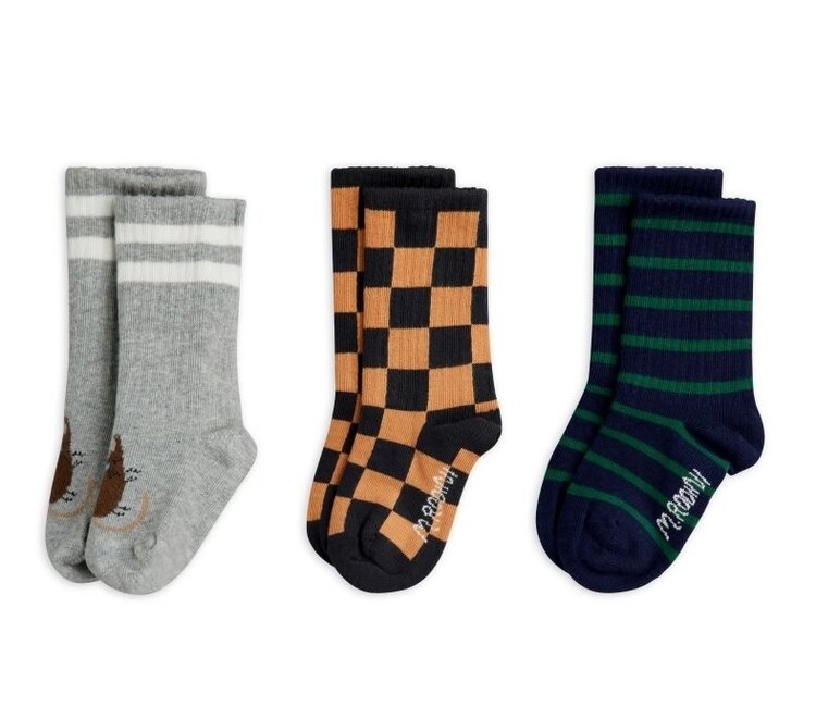 Mini Rodini Chess Check 3-pack socks