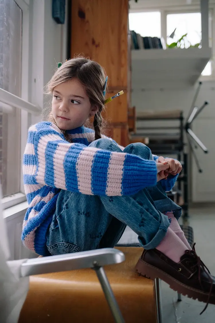 Sproet & Sprout Sweater - Stripes Blueprint