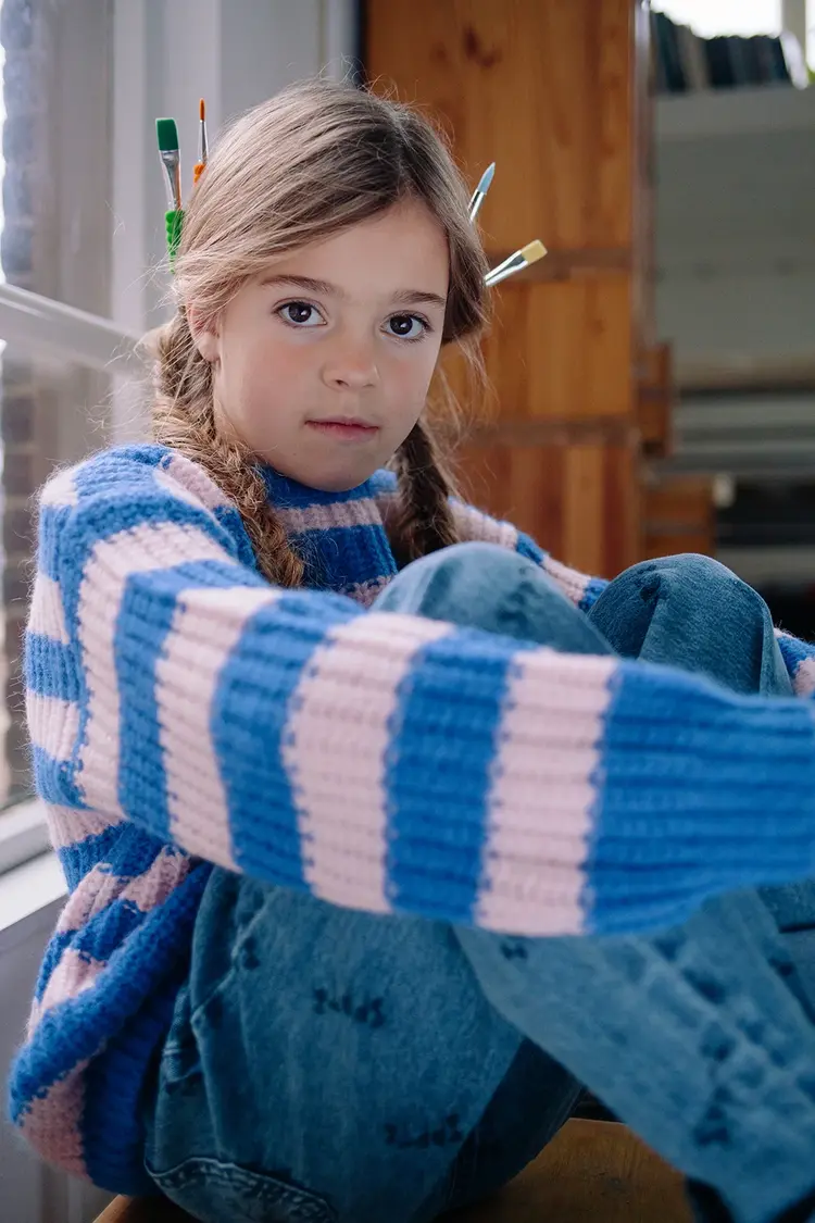 Sproet & Sprout Sweater - Stripes Blueprint