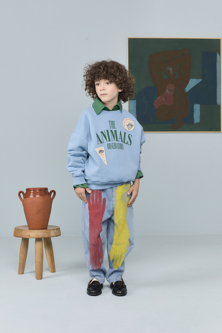 The Animal Observatory Killifish Warm Sweatshirt - Dusty Blue