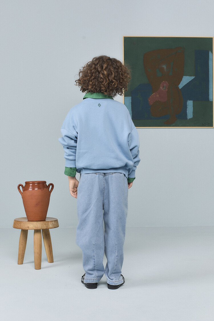 The Animal Observatory Killifish Warm Sweatshirt - Dusty Blue