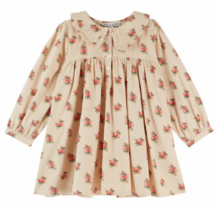 Emile et Ida Robe Ample Col Volant - Fleur des Bois