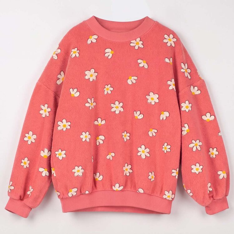 Lotiekids Teddy Sweatshirt DAISIES all over - Washed Brown - Copy
