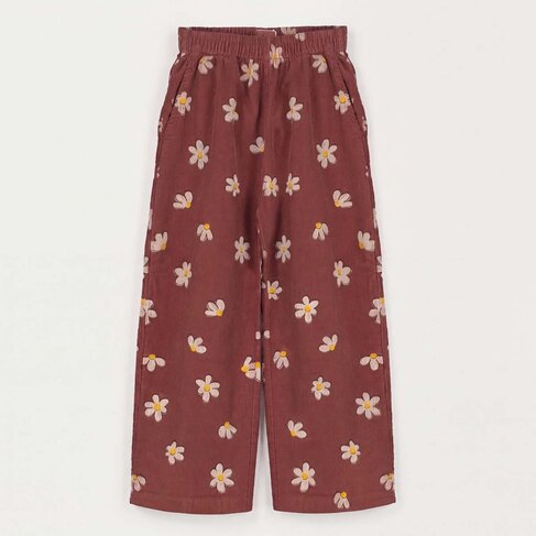 Lotiekids Corduroy Trousers DAISIES all over - Washed Brown