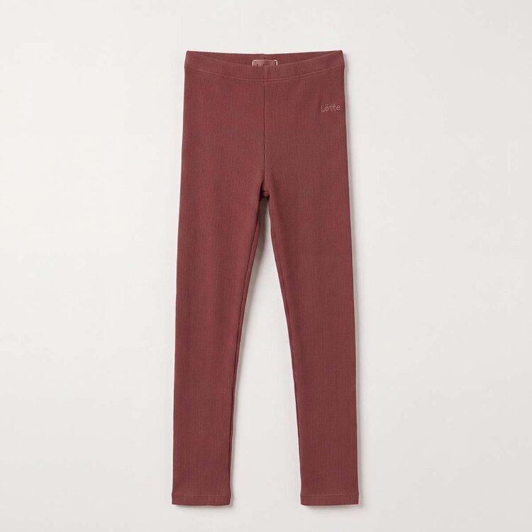 Lotiekids Leggings LOTIE embroidery - Washed Brown