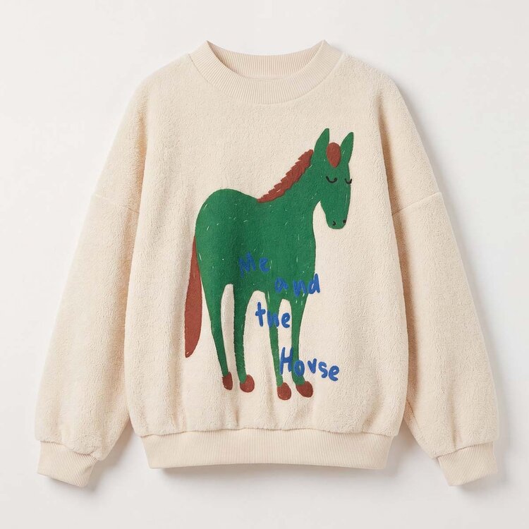 Lotiekids Teddy Sweatshirt Me And The Horse - Cream