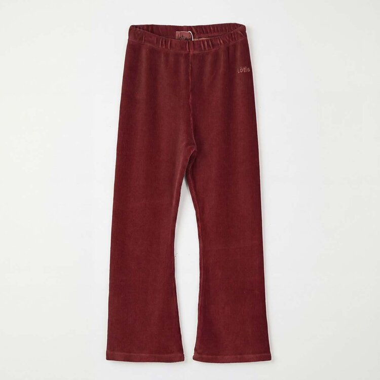 Lotiekids Flared Pants LOTIE embroidery - Washed Brown