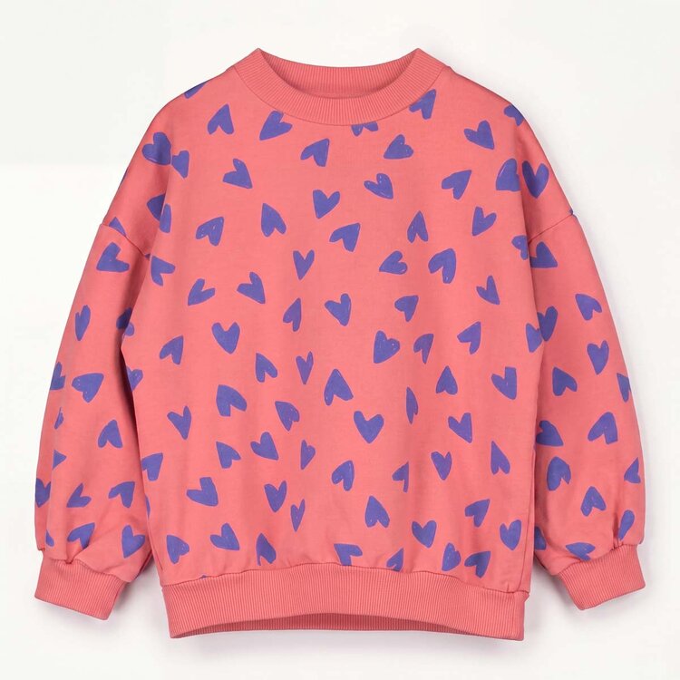 Lotiekids Sweatshirt Brushed Sweat HEARTS allover - Coral