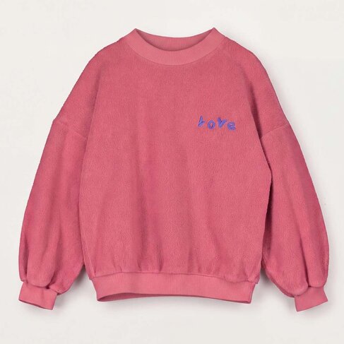 Lotiekids Teddy Sweatshirt LOVE embroidery - Pink Lemonade