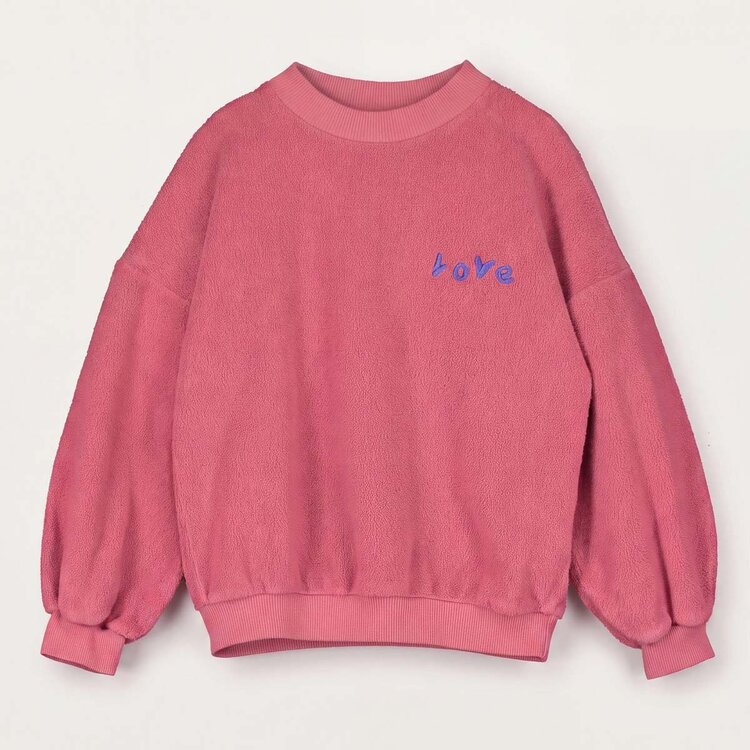 Lotiekids Teddy Sweatshirt LOVE embroidery - Pink Lemonade