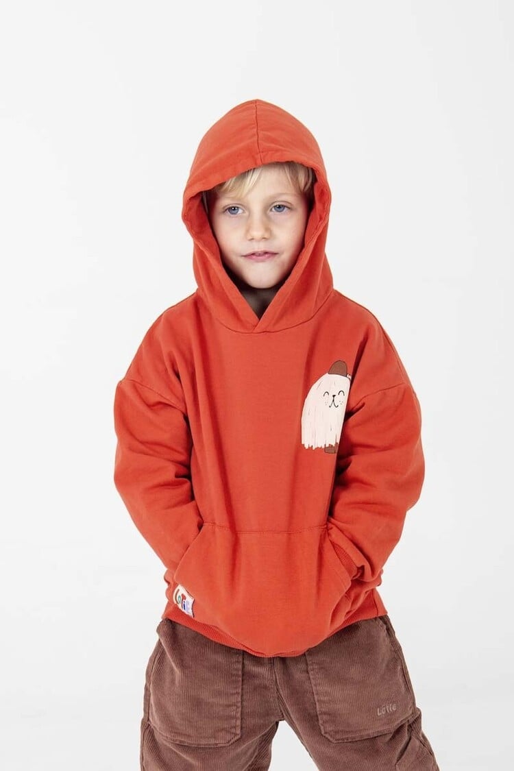 Lotiekids Hooded Sweatshirt Small Good Monster - Red