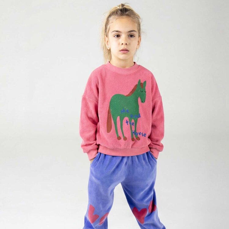 Lotiekids Teddy Sweatshirt Me And The Horse - Pink Lemonade