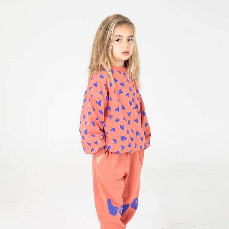 Lotiekids Sweatshirt Brushed Sweat HEARTS allover - Coral