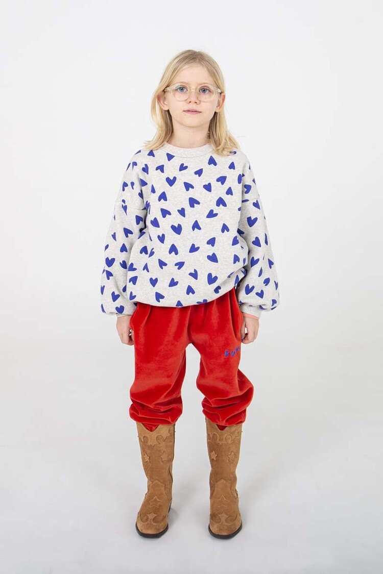 Lotiekids Sweatshirt Brushed Sweat HEARTS allover - Grey Melange