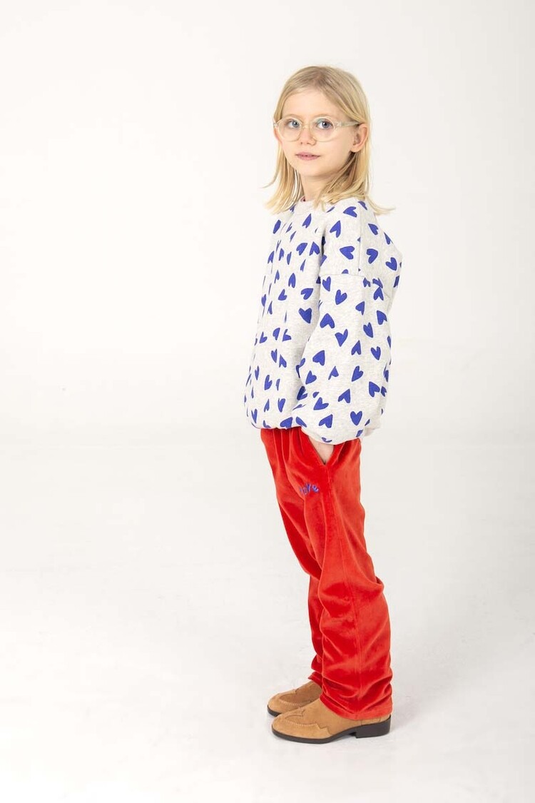 Lotiekids Sweatshirt Brushed Sweat HEARTS allover - Grey Melange