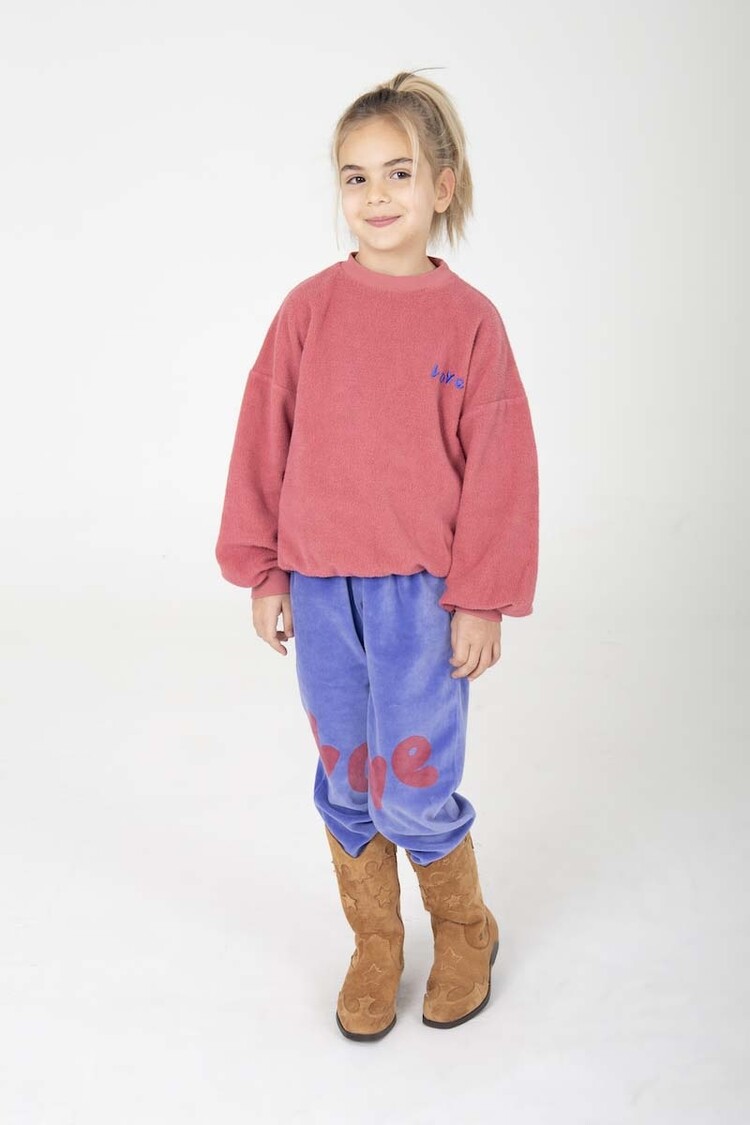 Lotiekids Teddy Sweatshirt LOVE embroidery - Pink Lemonade