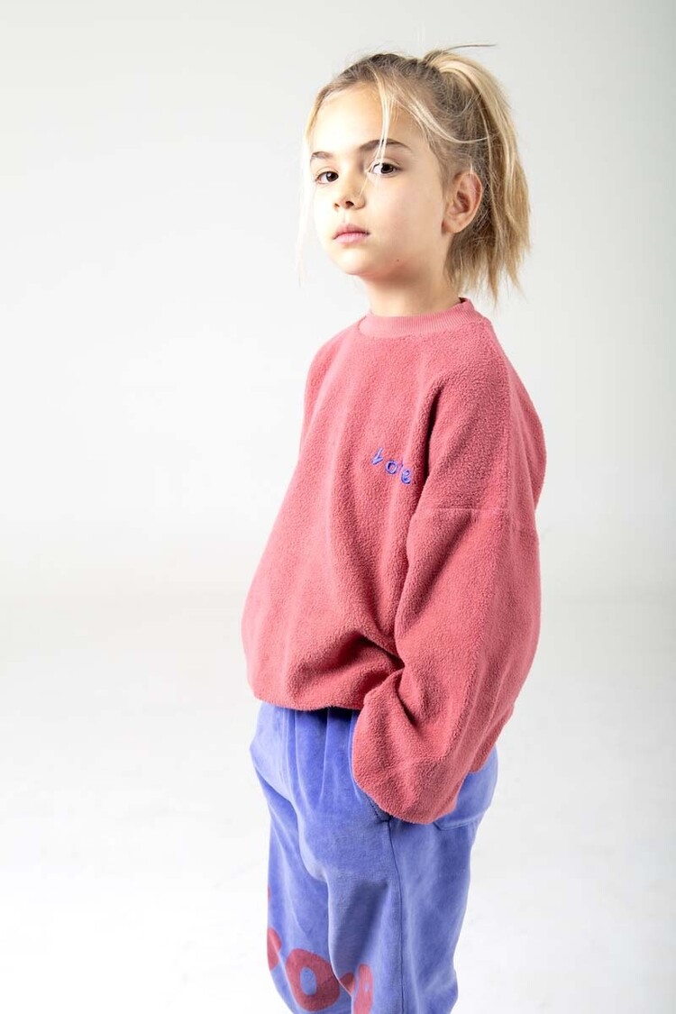 Lotiekids Teddy Sweatshirt LOVE embroidery - Pink Lemonade