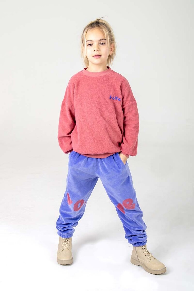 Lotiekids Teddy Sweatshirt LOVE embroidery - Pink Lemonade
