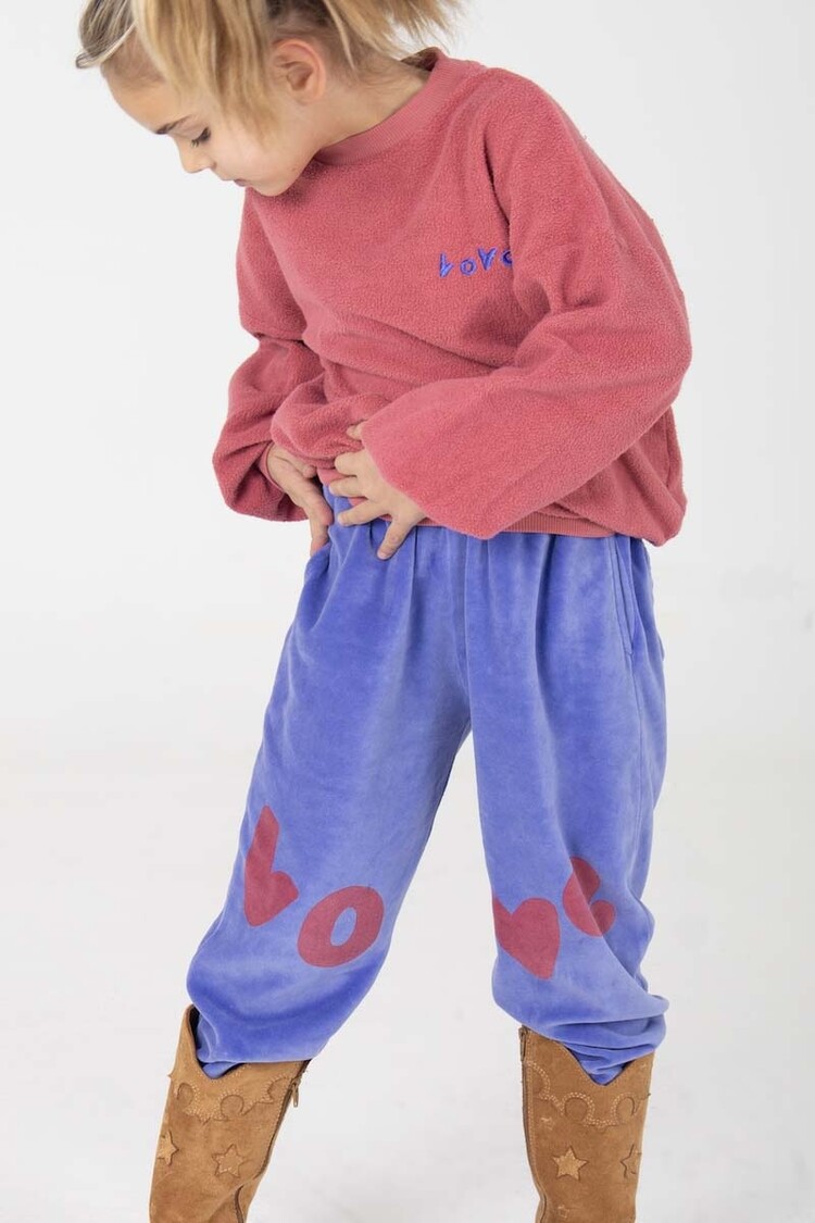 Lotiekids Teddy Sweatshirt LOVE embroidery - Pink Lemonade