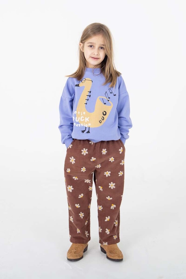 Lotiekids Corduroy Trousers DAISIES all over - Washed Brown