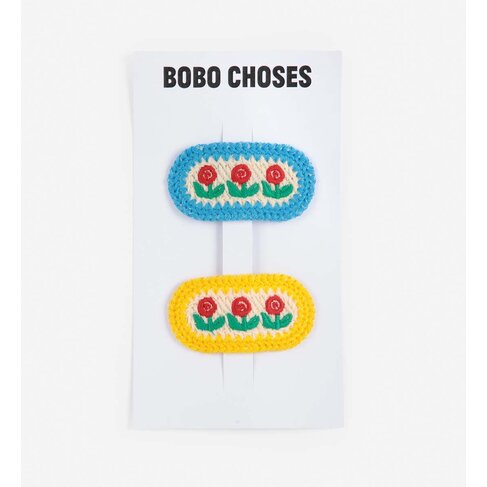 Bobo Choses Stamp Bloom knit hair clips