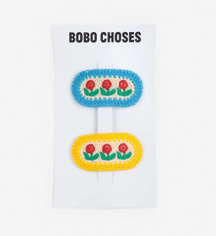 Bobo Choses Stamp Bloom knit hair clips