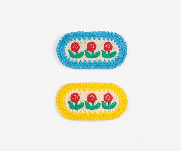Bobo Choses Stamp Bloom knit hair clips