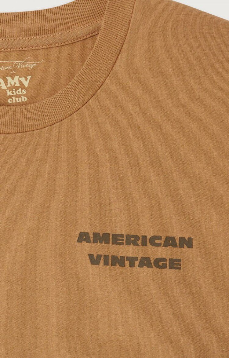 American Vintage FIZVALLEY t-shirt LS - Beurre de Cacahuete Vintage