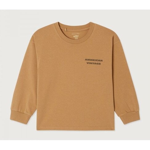 American Vintage FIZVALLEY t-shirt LS - Beurre de Cacahuete Vintage