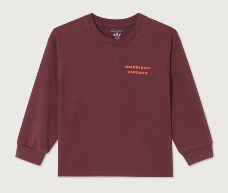 American Vintage FIZVALLEY t-shirt LS - Aubergine Vintage