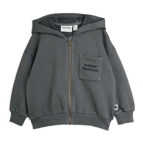 Mini Rodini M.rodini field notes emb hoodie - grey