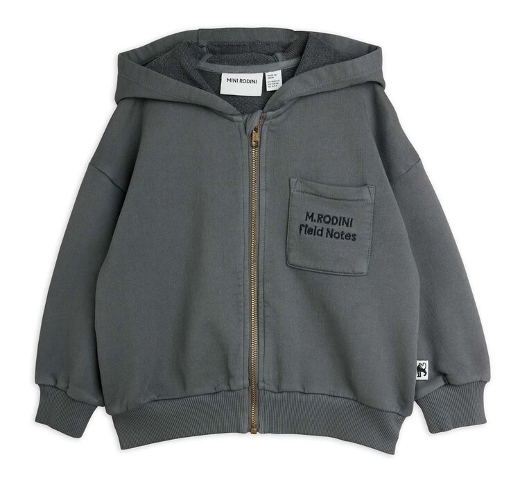 Mini Rodini M.rodini field notes emb hoodie - grey